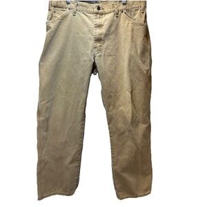 Vintage Dickies Work Wear Distressed Carpenter‎ Pants Faded Beige 38x30